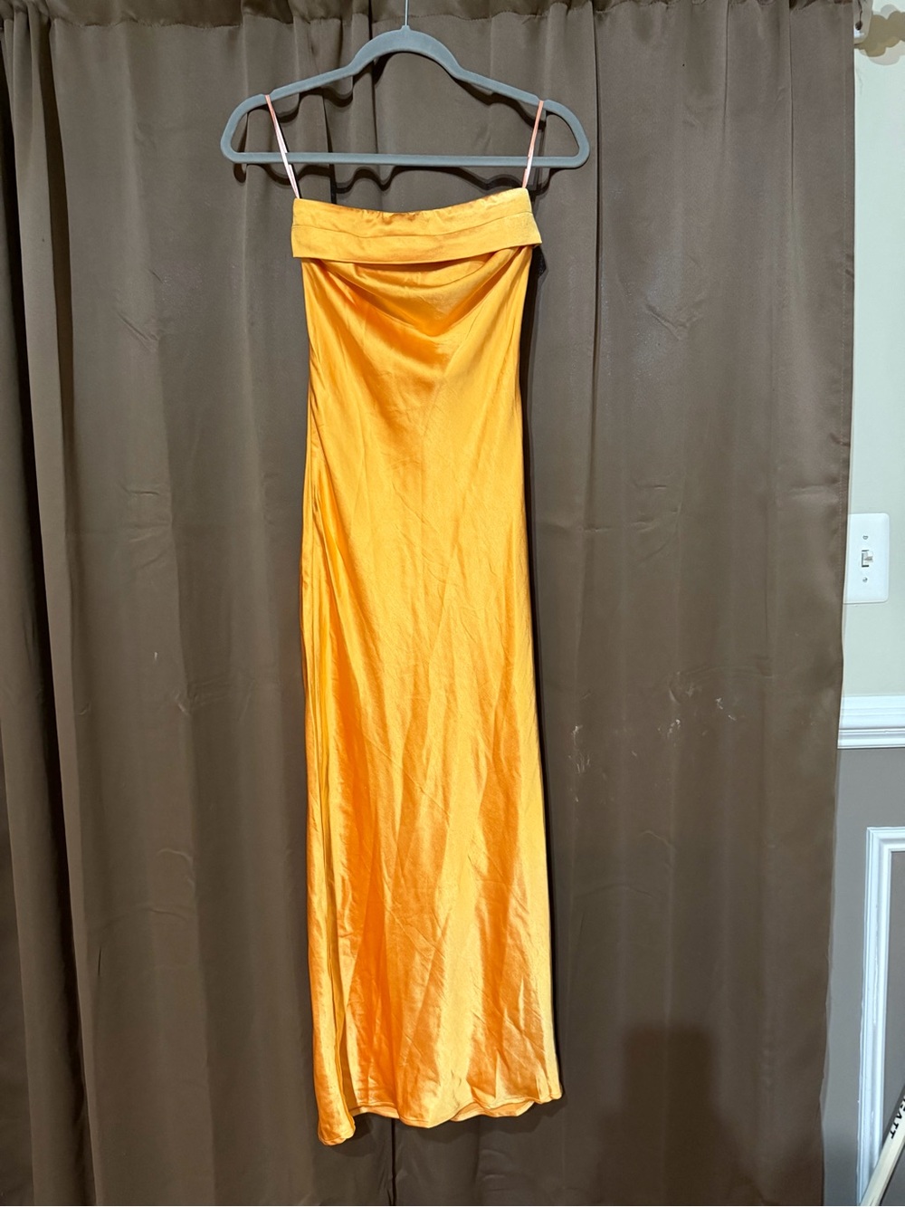 Silky Maxi Slip Skirt in Vibrant Orange